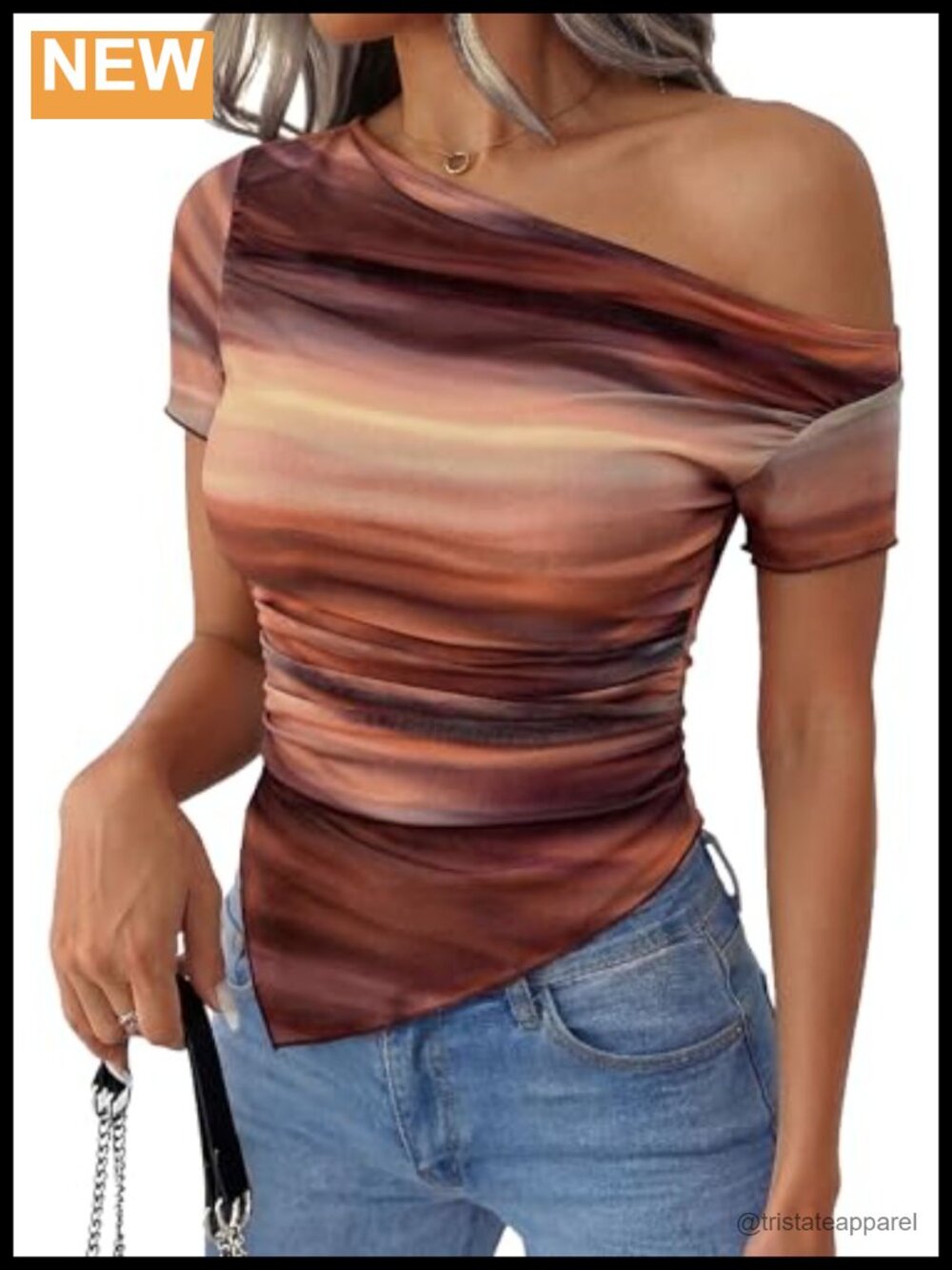 Mesh Off Shoulder Short Sleeve Slim Fit Ruched Top Women Summer
